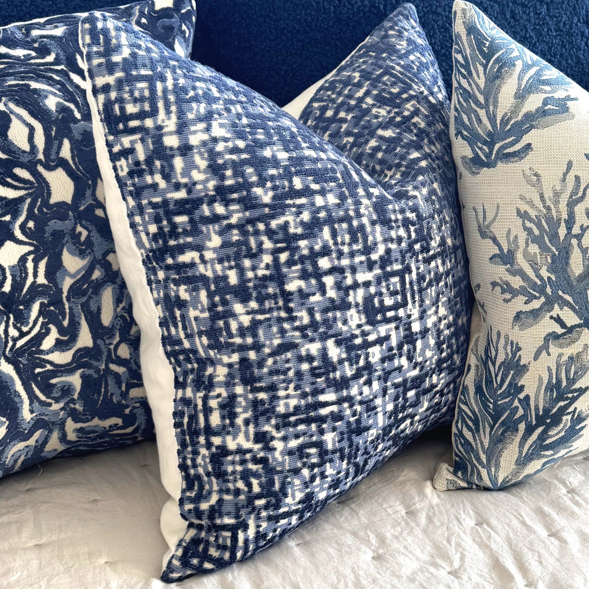Broken Cross Hatch Velvet Pillow Cover
