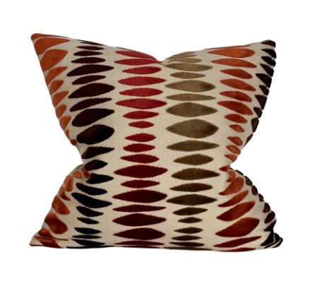 Prospero Oval Stripe Velvet Pillow Cover