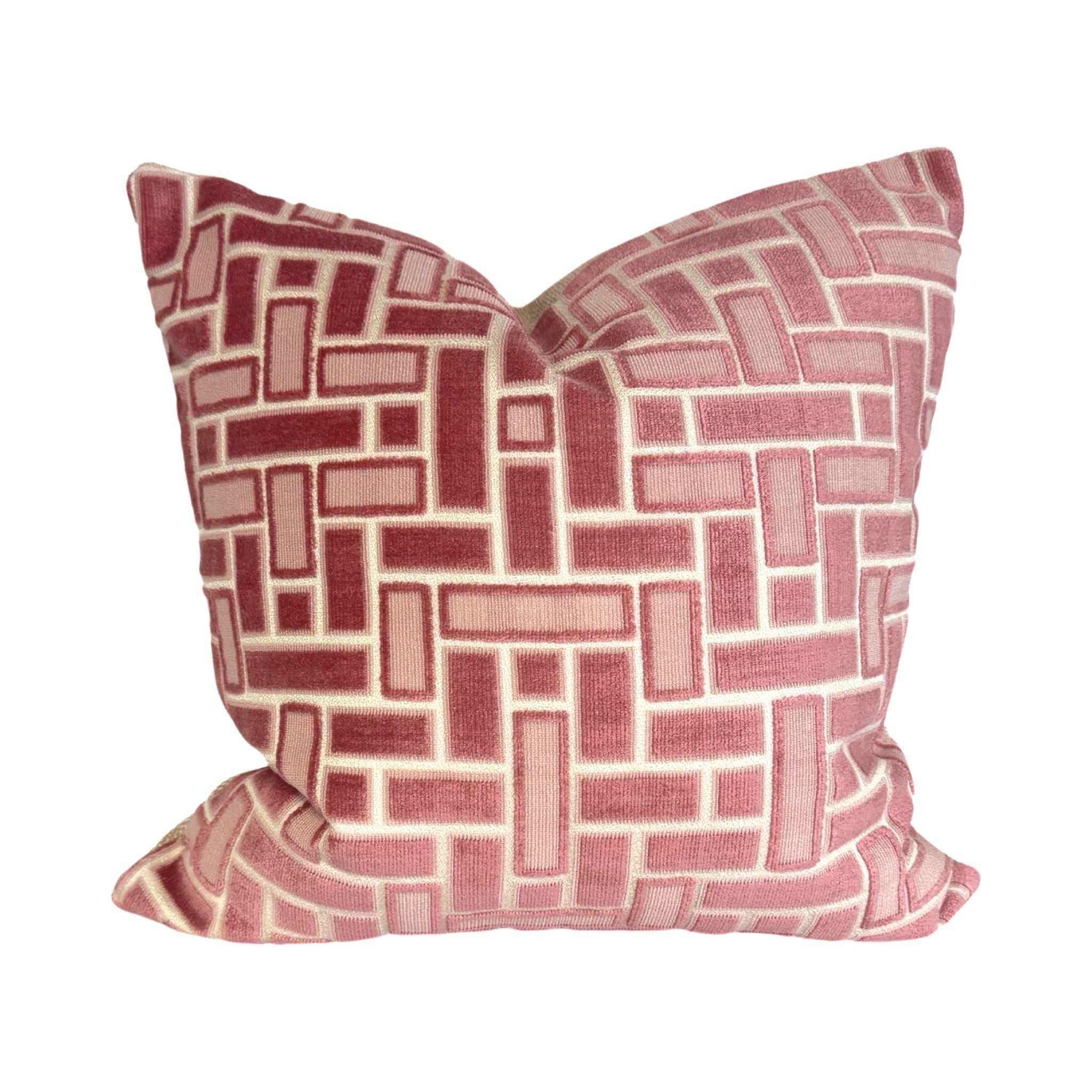 Rectangles Velvet Pillow Cover
