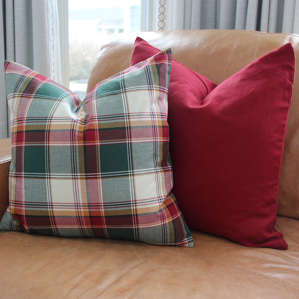 Green plaid 2024 pillow covers