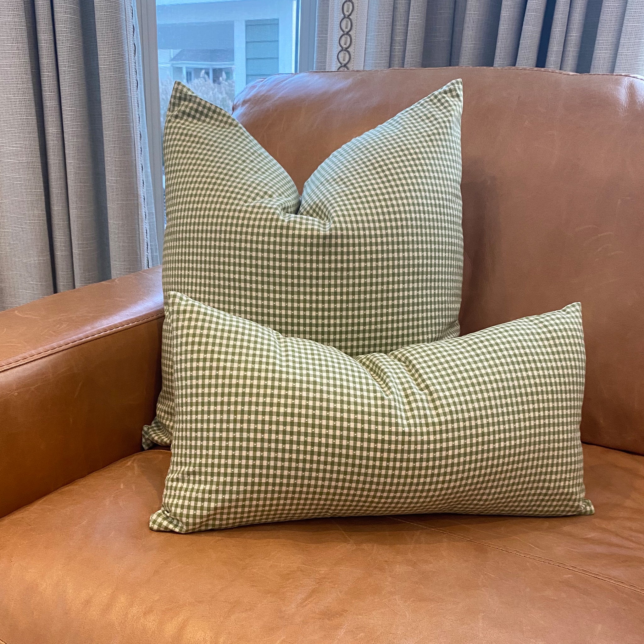Evergreen Check Pillow Cover