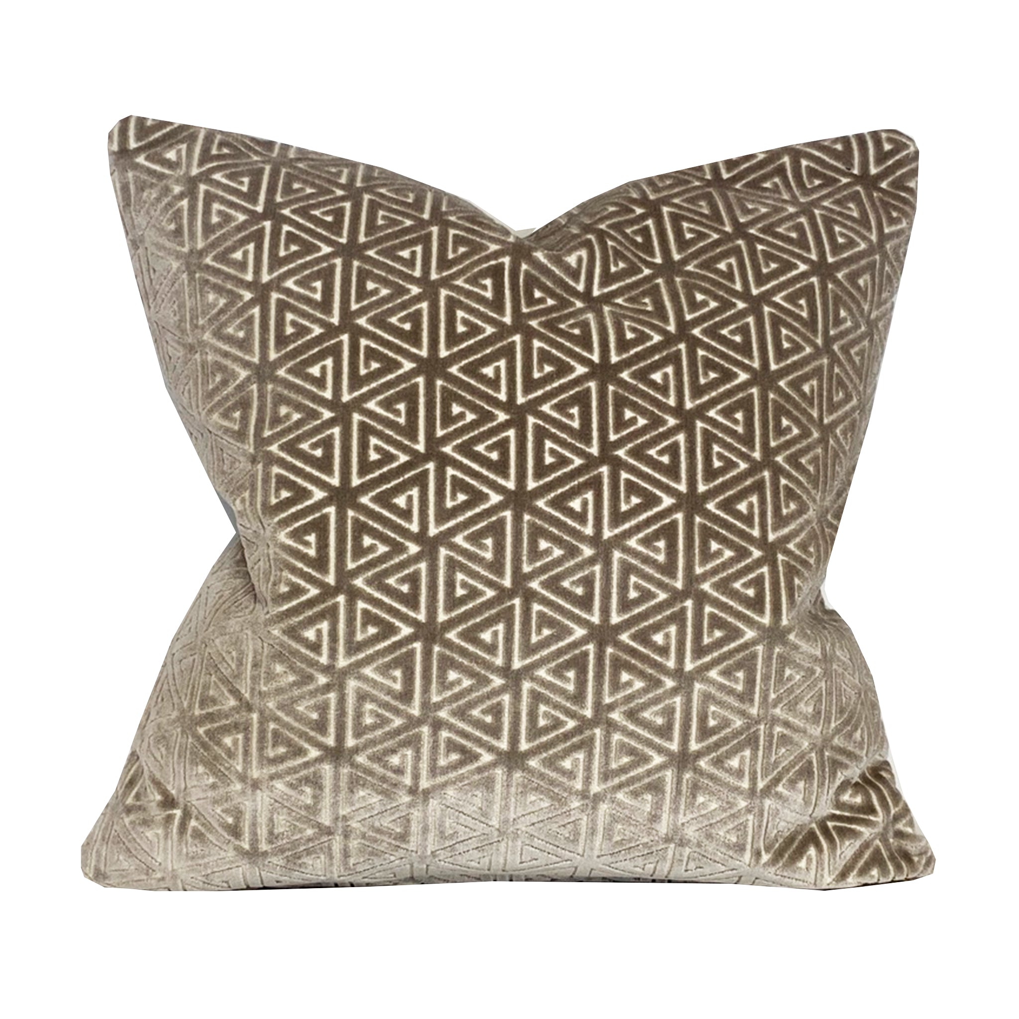 Cairo Greek Key Velvet Cut Pillow Cover