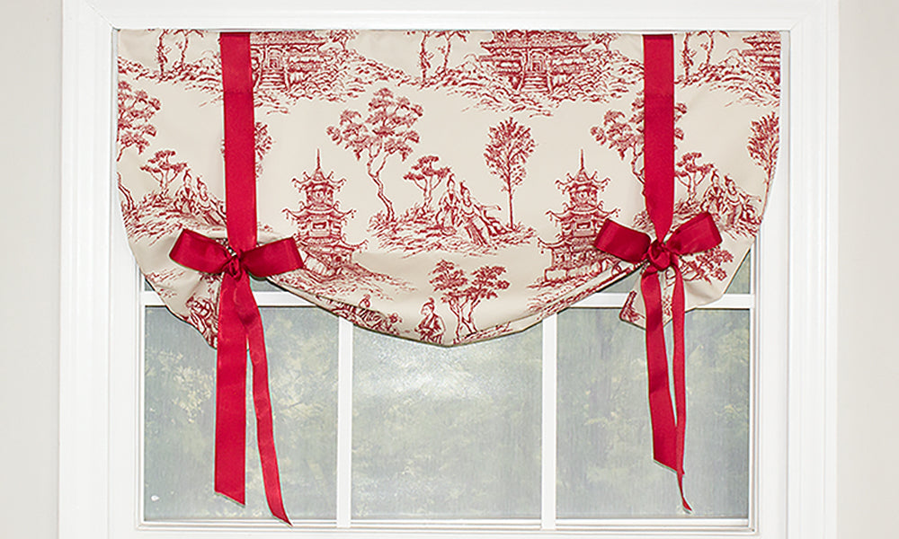 Naomi Toile Tie-Up Valance