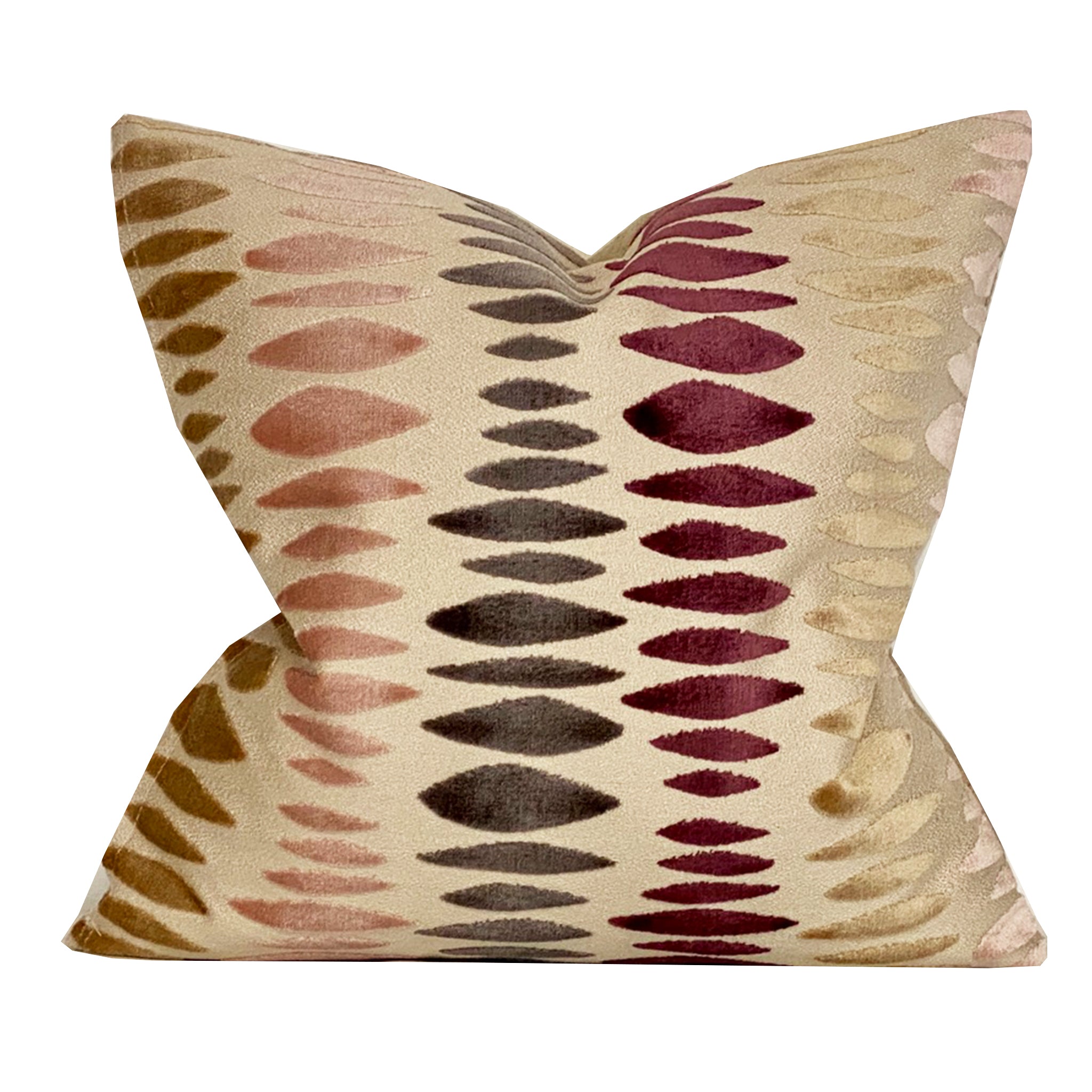 Prospero Oval Stripe Velvet Pillow Cover