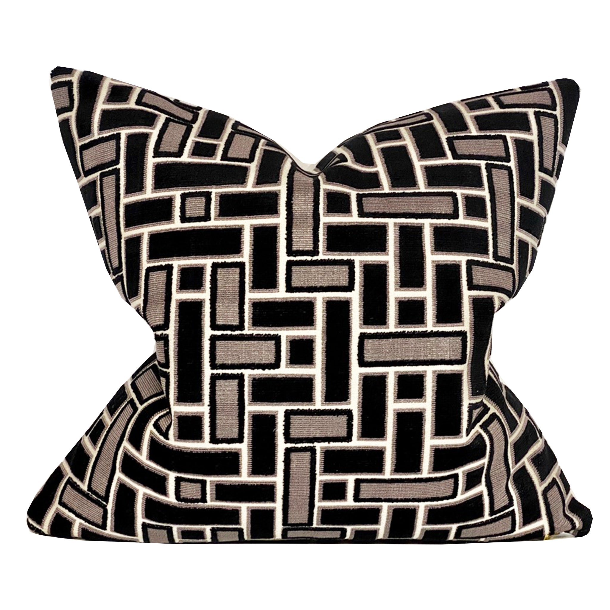 Rectangles Velvet Pillow Cover