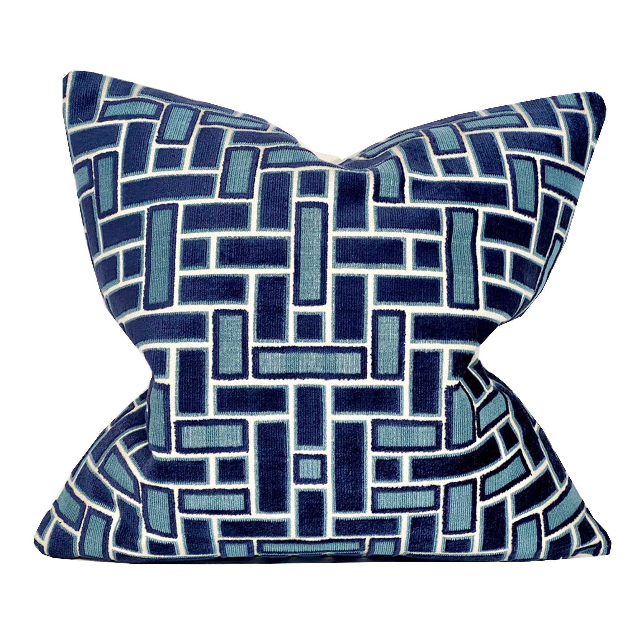 Rectangles Velvet Pillow Cover