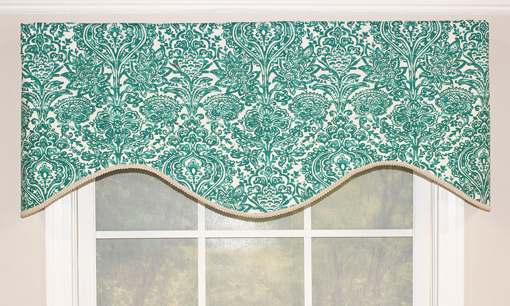 floral medallion window valance, valances, designer window treatment