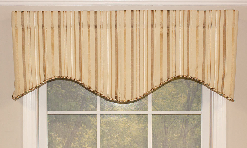 Striped Window Valance, Gold Striped Window Valance, Valance Curtains, Window Treatment Company, Hartford Window Treatment Company, Connecticut Window Treatment Company, Country Curtains