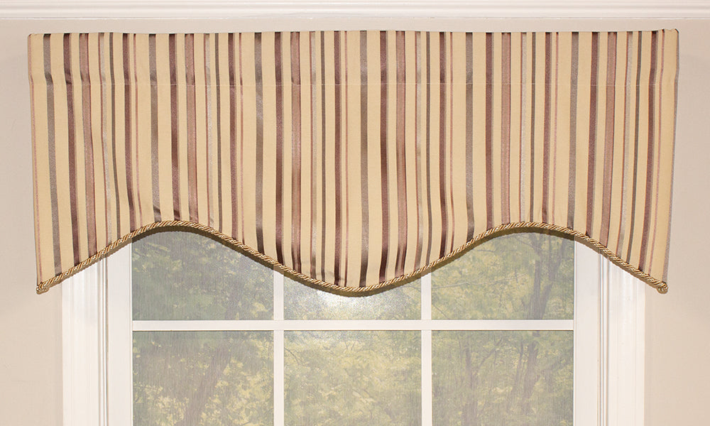 Striped Window Valance, Gold Striped Window Valance, Valance Curtains, Window Treatment Company, Hartford Window Treatment Company, Connecticut Window Treatment Company, Country Curtains