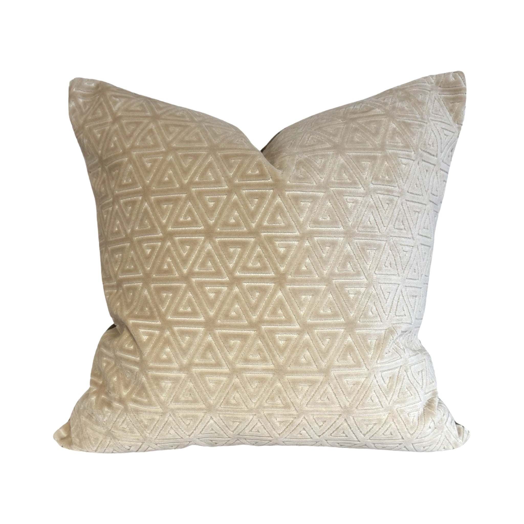 Cairo Greek Key Velvet Cut Pillow Cover