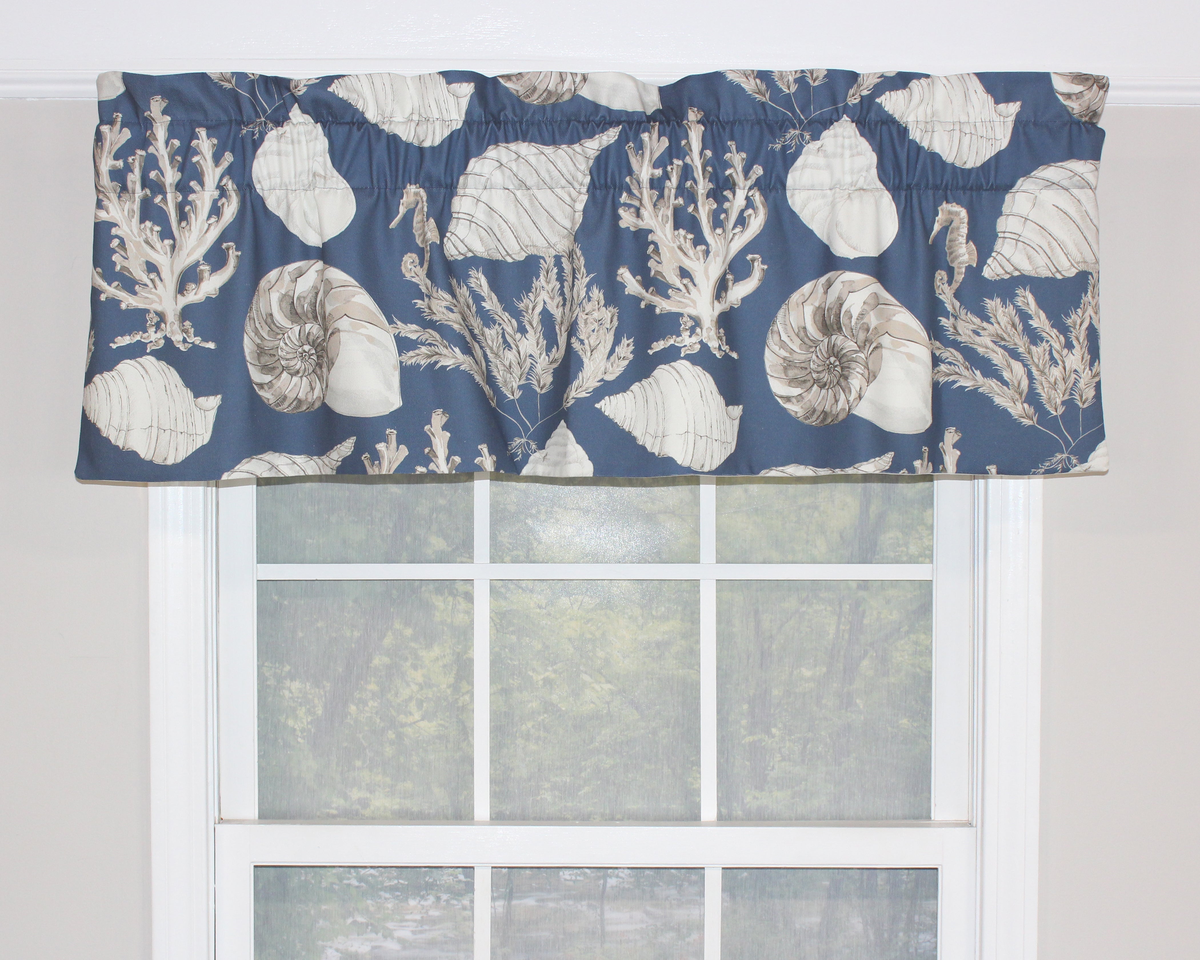 Deep Sea Toile Tailored Straight Valance