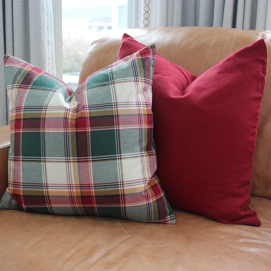 Holiday Plaid Pillow Cover