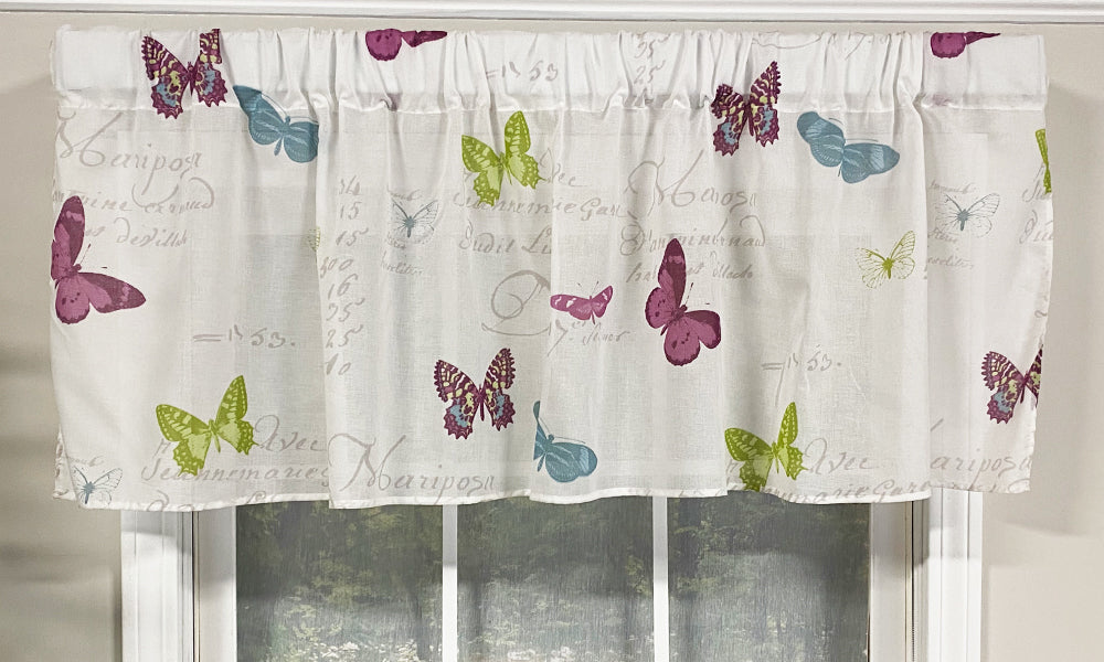 Butterfly Toile Straight Valance