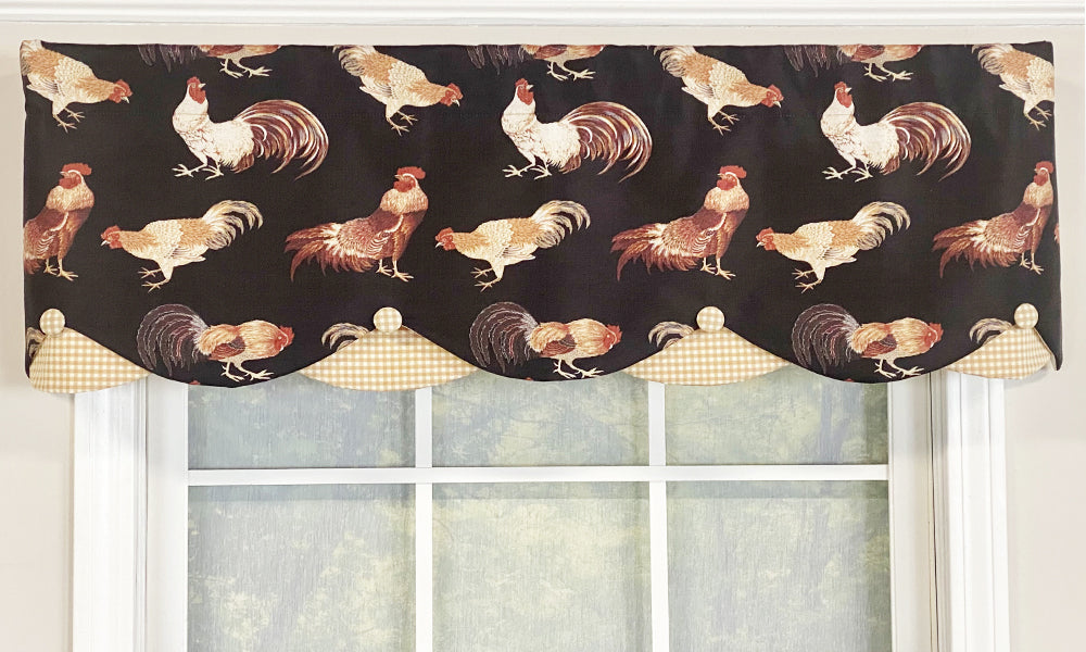 RLF HOME store 3 Custom Made Rooster Valances