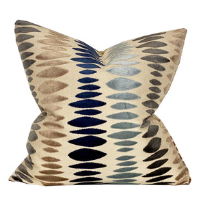 Prospero Oval Stripe Velvet Pillow Cover