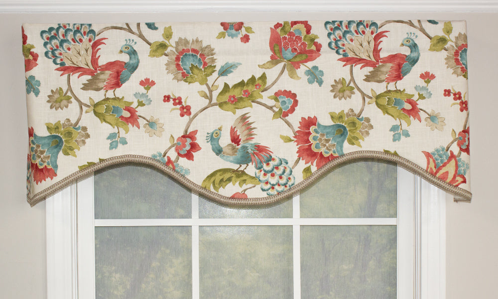 floral window valance, designer valances, kitchen window valances