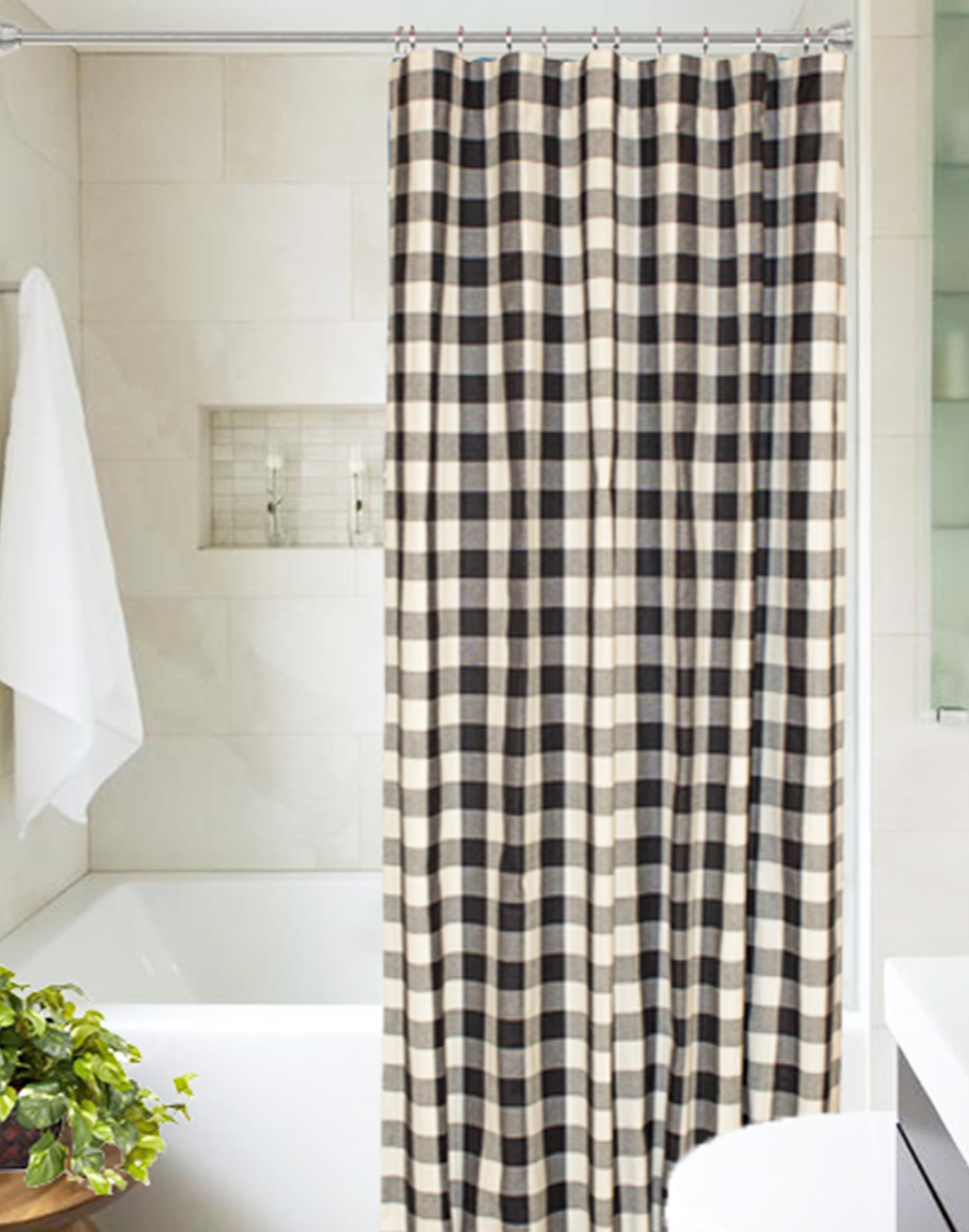 Buffalo plaid shower deals curtains