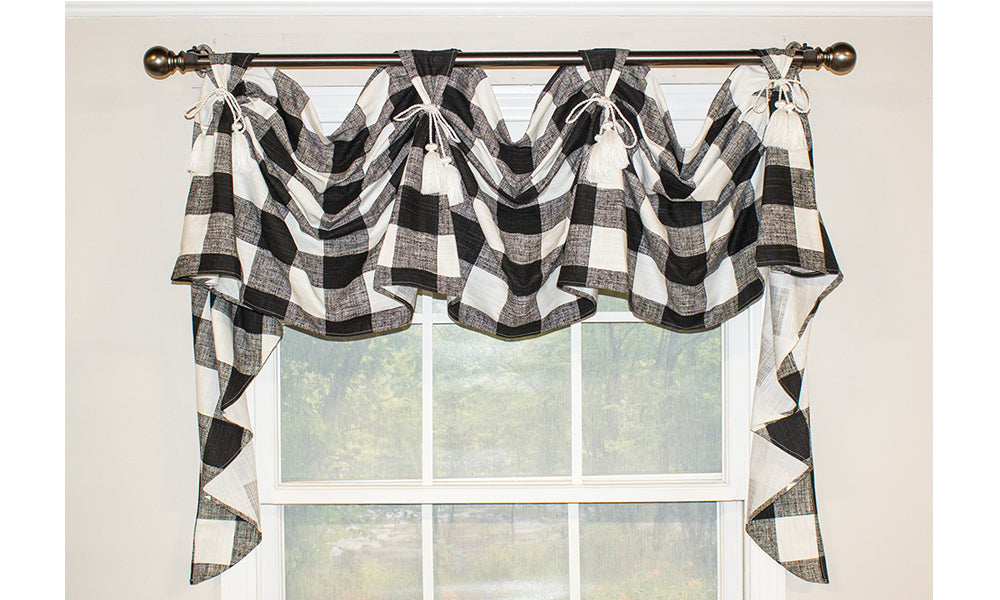 Empress store Swag Valance in Anderson French Grey Buffalo Check Plaid