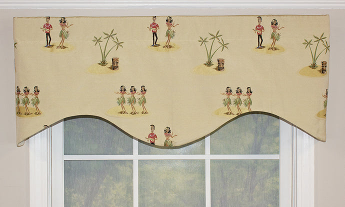 Hula Dancing Window Valance, Window Valance, Window Treatments, Window Treatment Company, Novelty Window Treatments, Overstock Window Valance, Designer Curtains for Sale