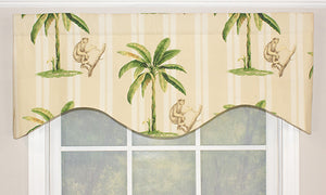 palm tree cornice valance, tropical window valance, valances for living room, overstock valances